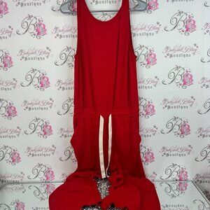 Wilfred one piece jumpsuit flare tie up waist flowy comfy Vibrant Red Garment